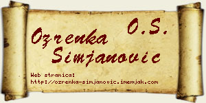 Ozrenka Simjanović vizit kartica